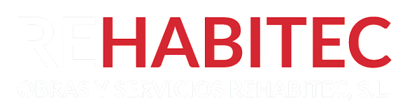logo slogan transparente rehabitec en blanco